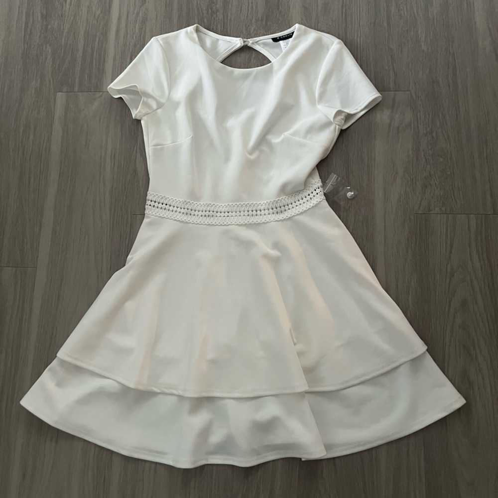 B Darlin White Layered Mini Dress 7/8